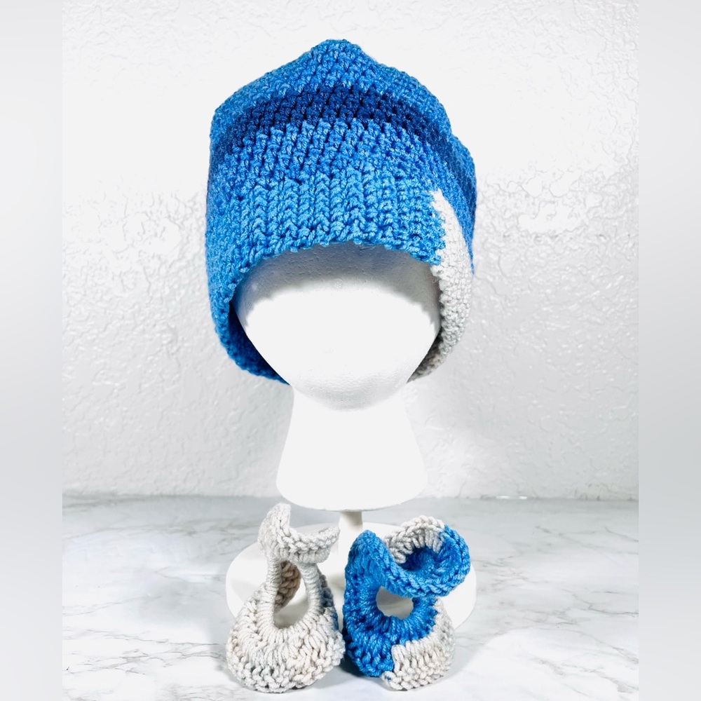 Crochet Ear Warmer Headband With 2 Scrunchies - Picture 1 of 9